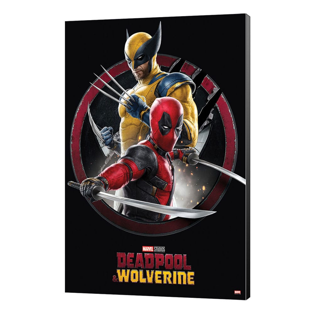 Marvel Deadpool & Wolverine 01 Action 35 x 50 cm Wooden Wall Art