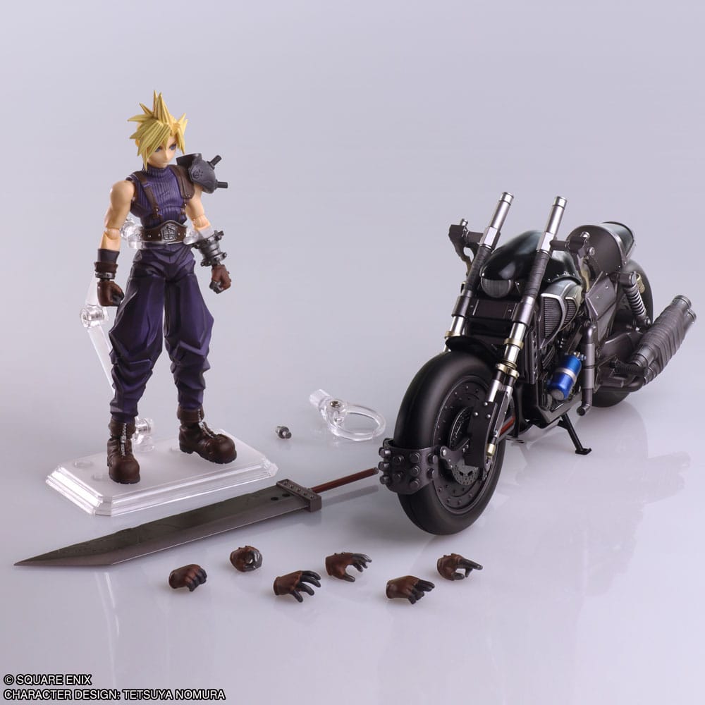 Final Fantasy VII Bring Arts Cloud Strife & Hardy-Daytona 15 cm Action Figure and Vehicle