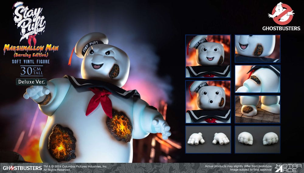 Ghostbusters Stay Puft Marshmallow Man Burning Edition Deluxe Version 30 cm Soft Vinyl Statue