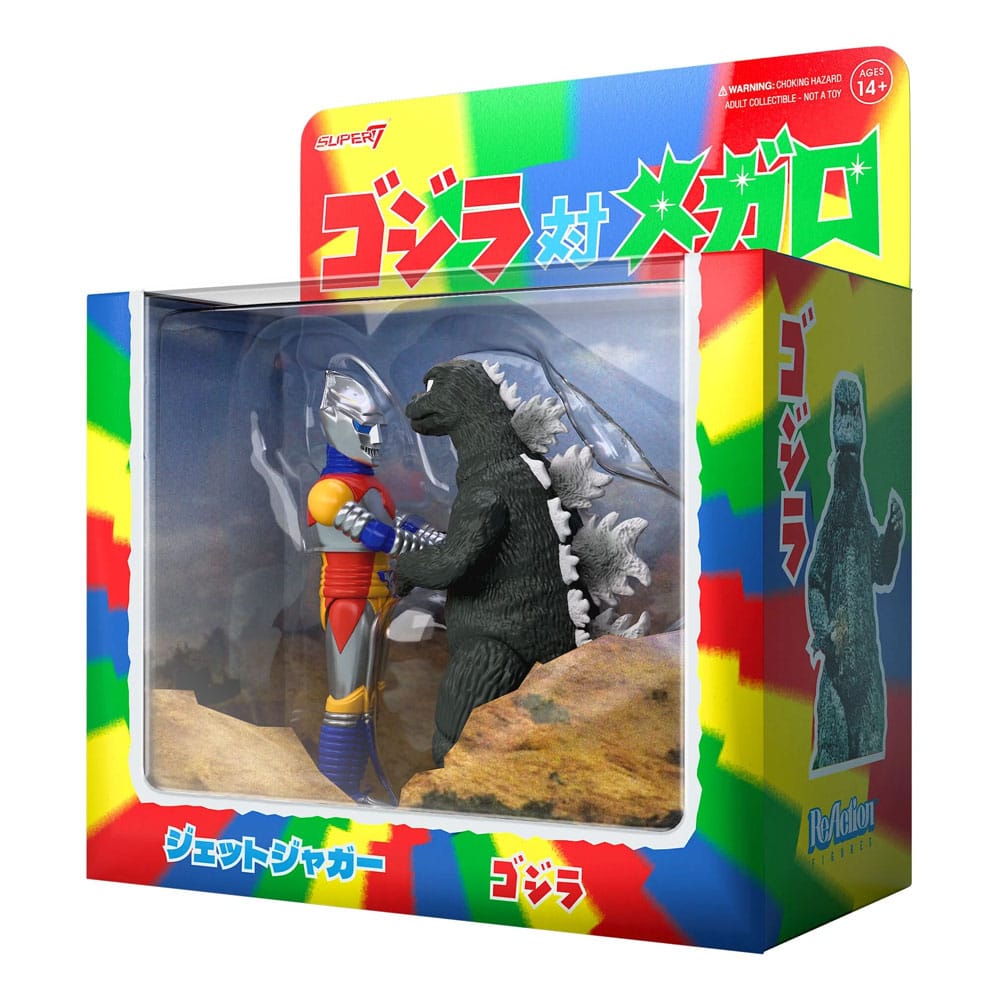 Godzilla Toho ReAction Godzilla & Jet Jaguar Shaking Hands 10 cm Action Figure 2-Pack