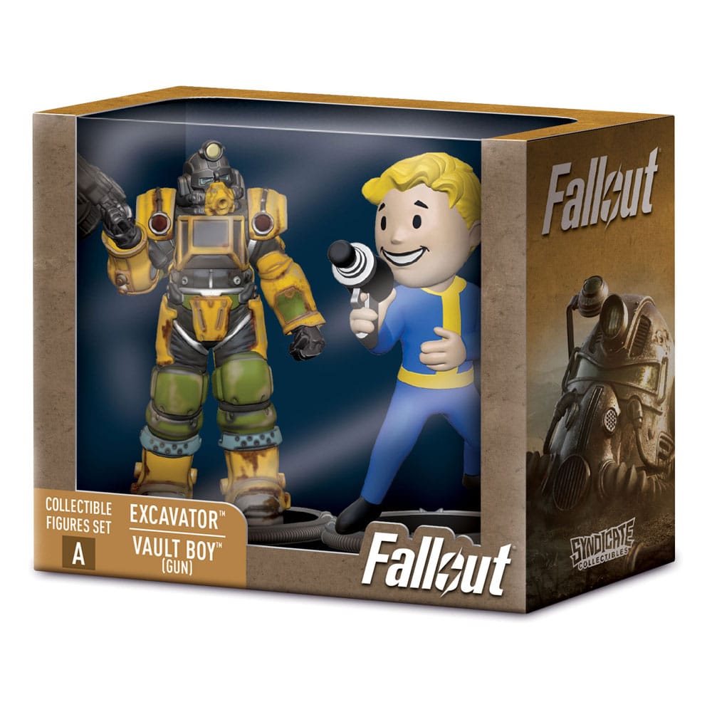 Fallout: A Excavator & Vault Boy (Gun) 7 cm Mini Figures 2-Pack