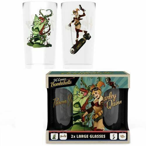Harley Quinn And Poison Ivy Bombshells Pint Glass Set