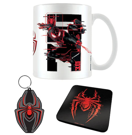 Spider Man: Miles Morales (Web Glitch) Mug, Coaster And Keyring Gift Set