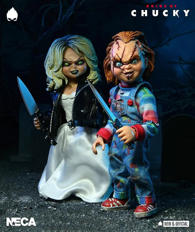 Bride of Chucky Chucky and Tiffany 8 Inch Clothed Action Figure 2 Pack ...