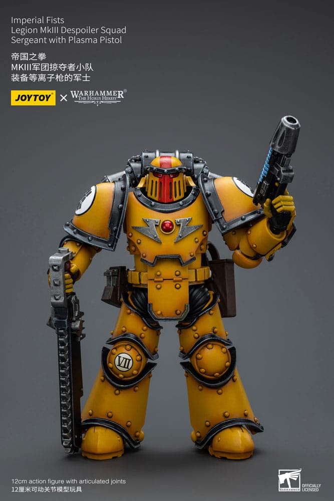 Warhammer The Horus Heresy Imperial Fists Legion MkIII Despoiler Squad Sergeant with Plasma Pistol 12cm 1/18 Scale Action Figure